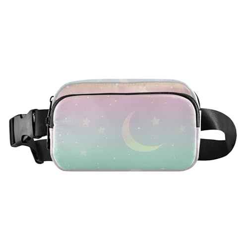 Moon Fashion Crossbody-Tasche für Damen, Herren, Teenager, kleine Crossbody-Tasche mit verstellbarem Riemen für Workout, Laufen, Wandern von aidingzhi