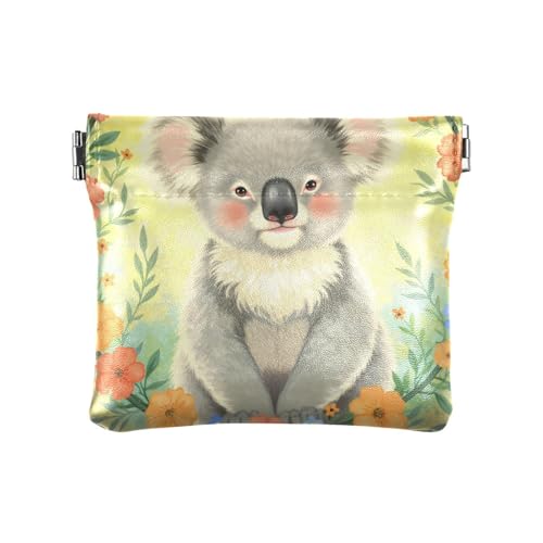 Mucha Stil Blume Kora Damen Kleine Leder Münzbörse Tragbare Mini Kleingeld Geldbörse Münztasche für Mädchen Damen Handtasche von aidingzhi