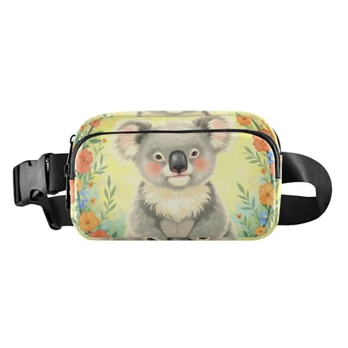 Mucha-Stil Blume Kora modische Bauchtasche für Damen, Herren, Teenager, Mini-Gürteltasche mit verstellbarem Gurt für Reisen, Laufen, Wandern von aidingzhi