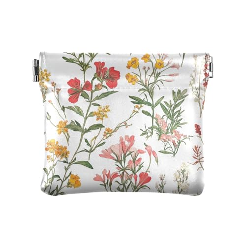 Münzgeldbörsen aus Leder, Motiv: Frühlingsblumen, Weiß, bunt, für Damen und Herren, praktischer Schmuck-Organizer für Männer, Frauen, Reisen von aidingzhi