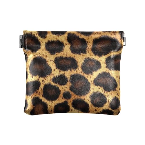 Münzgeldbörsen aus Leder mit Tier-Gepardenhaut-Textur, für Damen und Herren, ausgefallene Mini-Kosmetiktasche für Damen, Jungen, Mädchen von aidingzhi