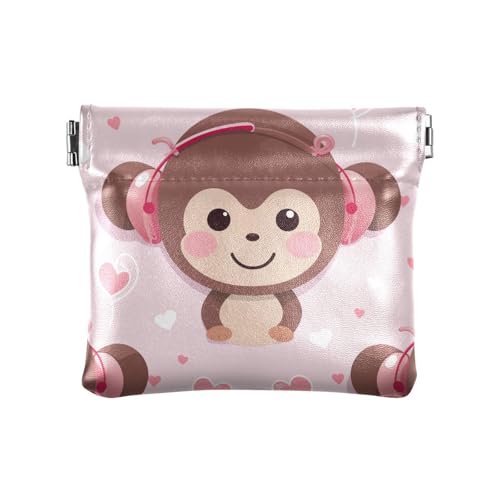 Niedliche Cartoon-Herz-Affen-Geldbörse für Damen, Leder, einzigartiger Schmuck für Mädchen, Damen-Handtasche, Niedlicher Cartoon-Herz-Affe, Dekoration von aidingzhi