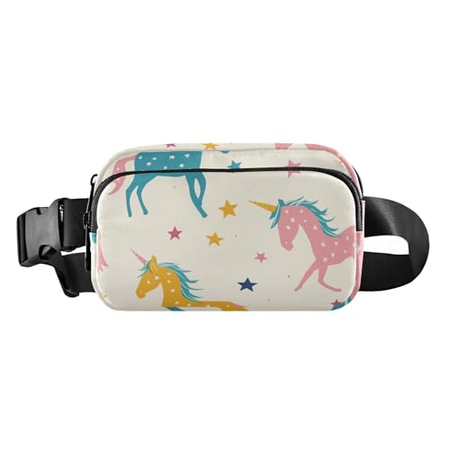 Niedliche Einhorn-Umhängetasche, Hüfttasche für Herren und Damen, Mehrzweck-Umhängetasche mit verstellbarem Riemen für Reisen, Einkaufen, Laufen von aidingzhi