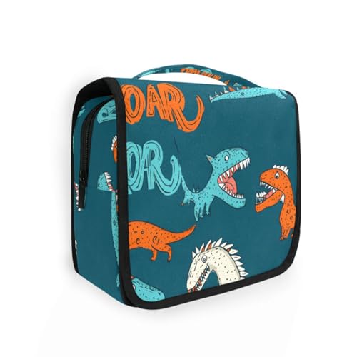Niedliche Reisetasche mit Dinosaurier-Motiv, Cartoon-Motiv, mit Haken zum Aufhängen, tragbar, für Damen, vertikal, freistehend von aidingzhi