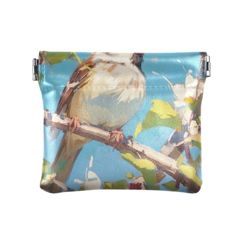 Ölgemälde Frühling Sparrow Damen Kleine Leder Münzbörse Geldbörse Einzigartige Karte Schlüssel Organizer für Frauen Mädchen Ölgemälde Frühling Sparrow Damen Kleine Leder Münzbörse Geldbörse Einzigartige Karte Schlüssel Organizer für Frauen Mädchen von aidingzhi