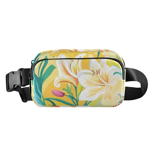 Osterlilie, modische Bauchtasche für Männer und Frauen, Mehrzweck-Bauchtasche mit verstellbarem Riemen für Reisen, Urlaub, Laufen von aidingzhi