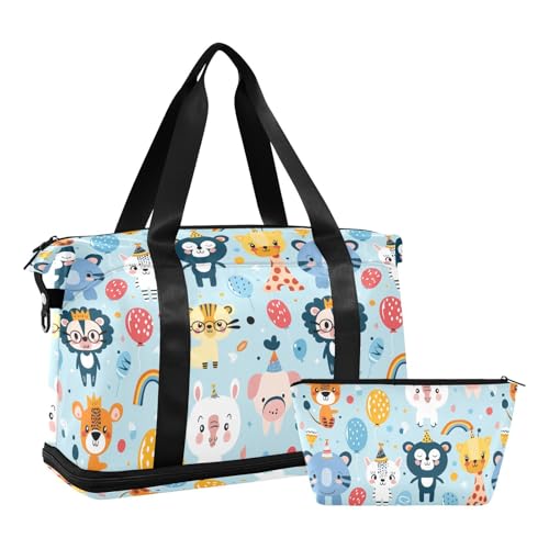 Peronal Item Travel Weekender Turnbeutel Seesack für Workout, 2 Stück usw, Tiere von aidingzhi