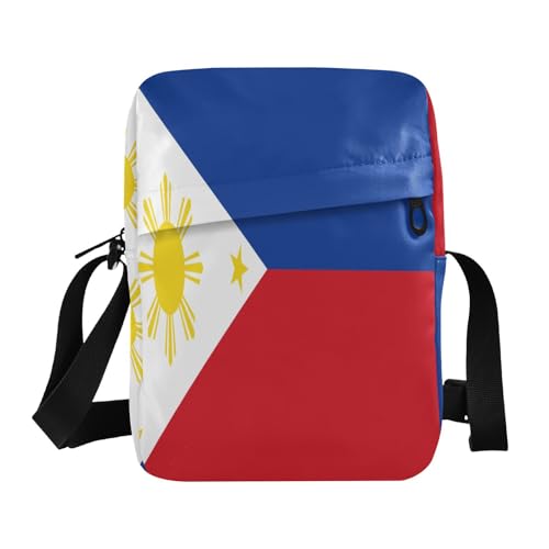 Philippinische Flagge, Philippinische Nationalkuriertasche für Damen, Crossbody-Tasche für Damen, lässige Geldbörse, Cross-Body, verstellbarer Riemen, für lässige Outdoor-Sportarten Philippinische Flagge, Philippinische Nationalkuriertasche für Damen, Crossbody-Tasche für Damen, lässige Geldbörse, Cross-Body, verstellbarer Riemen, für lässige Outdoor-Sportarten von aidingzhi