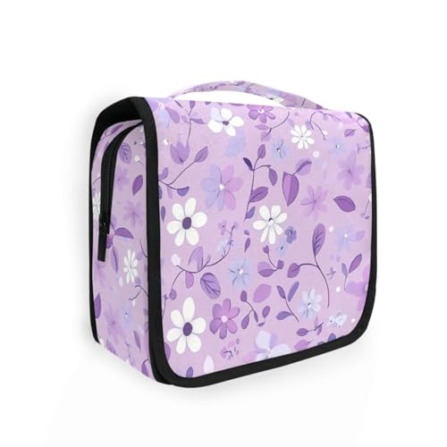 Purple Blooms Simple Safari Kosmetiktasche mit Haken zum Aufhängen, stilvolle Kosmetiktasche für Damen, vertikal, freistehend Purple Blooms Simple Safari Kosmetiktasche mit Haken zum Aufhängen, stilvolle Kosmetiktasche für Damen, vertikal, freistehend von aidingzhi
