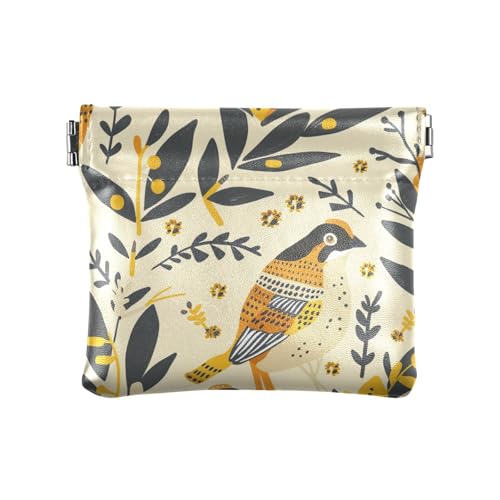 Quail Stock Skandinavische Urlaub Damen Kleine Leder Münzbörse Geldbörse Niedlich Mini Geldbörse Geldbörse für Mädchen Damen Handtasche von aidingzhi