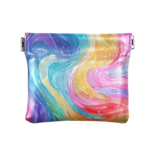 Rainbow Damen Leder Münzgeldbörse Geldbörse Tragbare Kosmetiktaschen für Männer Frauen Reisen von aidingzhi