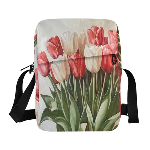 Realistische Retro-Blumen-Umhängetasche, Umhängetasche, Umhängetasche, verstellbarer Riemen, für den täglichen Gebrauch im Freien von aidingzhi