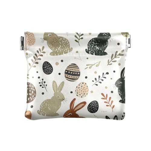 Retro-Osterhasen für Damen und Herren, Leder, tragbare Mini-Münzgeldbörse für Damen von aidingzhi