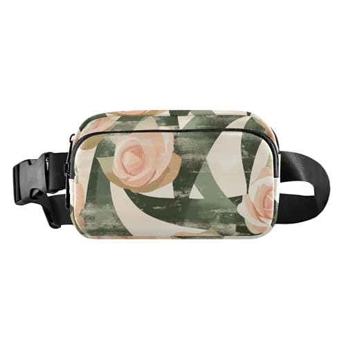 Rose Samtband Olivgrün und Sand_34185 trendige Bauchtasche für Herren und Damen, kleine Umhängetasche, Anti-Diebstahl-Hüfttasche mit verstellbarem Riemen für Reisen, Urlaub, Laufen Rose Samtband Olivgrün und Sand_34185 trendige Bauchtasche für Herren und Damen, kleine Umhängetasche, Anti-Diebstahl-Hüfttasche mit verstellbarem Riemen für Reisen, Urlaub, Laufen von aidingzhi
