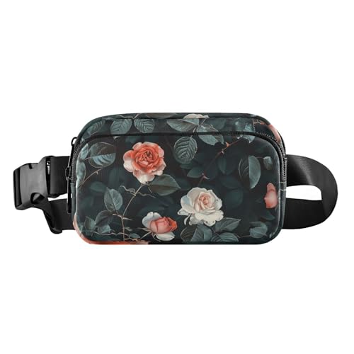 Rose trendige Umhängetasche für Damen, Herren, Teenager, kleine Bauchtasche mit verstellbarem Gurt für Workout, Laufen, Wandern Rose trendige Umhängetasche für Damen, Herren, Teenager, kleine Bauchtasche mit verstellbarem Gurt für Workout, Laufen, Wandern von aidingzhi