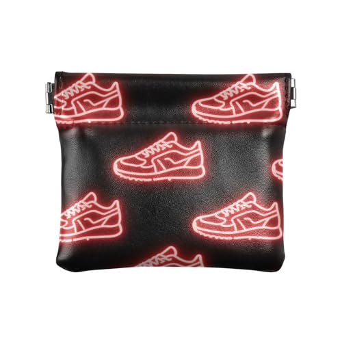 Rote, fluoreszierende Schuhe für Damen, PU-Leder, Münzgeldbörse, wasserdicht, Kleingeldbörse mit Verschluss, für Männer und Frauen Rote, fluoreszierende Schuhe für Damen, PU-Leder, Münzgeldbörse, wasserdicht, Kleingeldbörse mit Verschluss, für Männer und Frauen von aidingzhi
