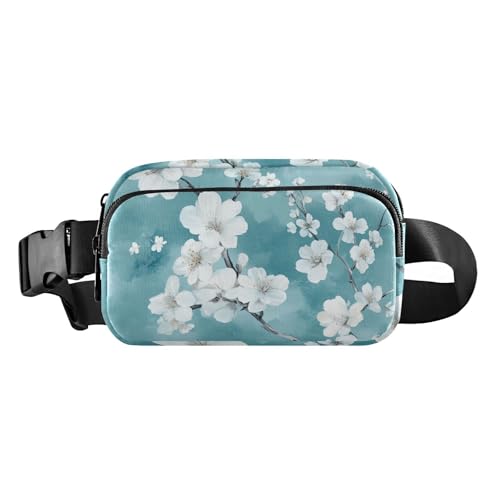 Safari Gürteltasche mit Kirschblütenmuster, niedlich, für Herren und Damen, große Kapazität, Crossbody-Tasche mit verstellbarem Gurt, für Reisen, Einkaufen, Laufen von aidingzhi