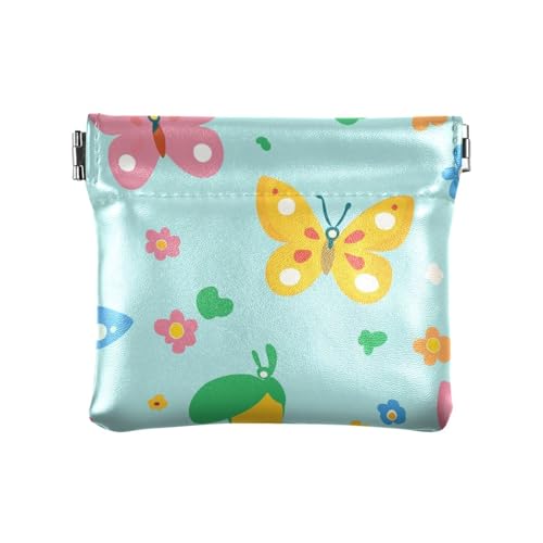 Safari Spring Butterfly Damen Kleine Leder Kleingeldbörse Ausgefallene Kosmetiktaschen für Frauen, Safari Frühling Schmetterling, Dekoration von aidingzhi