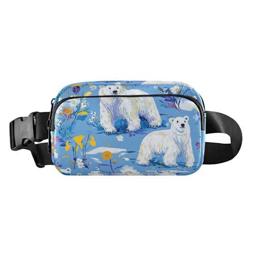 Schicke modische Umhängetasche für Herren und Damen, Motiv: Eisbär, mit verstellbarem Riemen, für Radfahren, Wandern, Fitnessstudio von aidingzhi