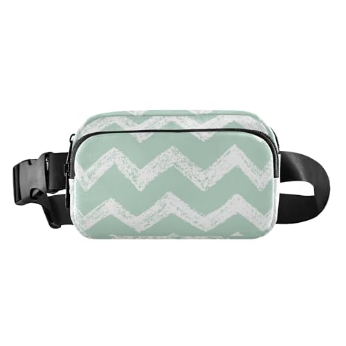 Schlichte, geometrische Zickzack-Gürteltasche für Damen und Herren, Mehrzweck-Gürteltasche, Reisebrieftasche mit verstellbarem Riemen für Reisen, Laufen, Wandern, Grün Schlichte, geometrische Zickzack-Gürteltasche für Damen und Herren, Mehrzweck-Gürteltasche, Reisebrieftasche mit verstellbarem Riemen für Reisen, Laufen, Wandern, Grün von aidingzhi