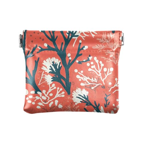 Schlüssel-Organizer mit weihnachtlichem Blumenmuster, PU-Leder, kleine Münzen, ausgefallene Karten, Schlüssel, Organizer für Männer und Frauen von aidingzhi