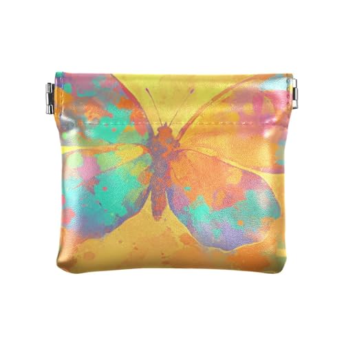 Schöne orangefarbene Kosmetiktasche aus PU-Leder, kleine Münzen, praktische Kosmetiktasche für Mädchen, Damen, Handtasche von aidingzhi