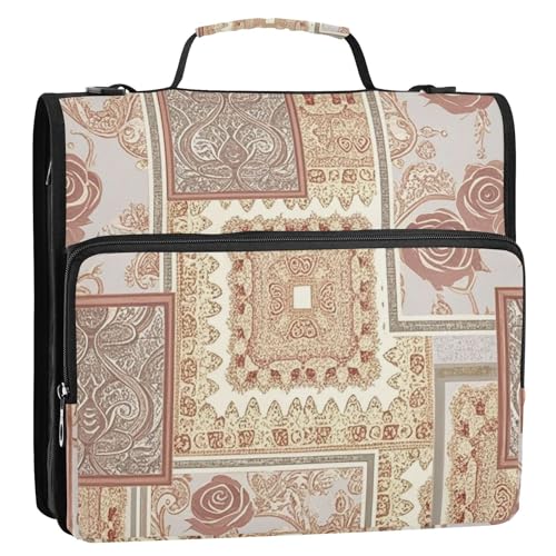 Schulbedarf-Organizer, Ordner, Reißverschluss, einfach zu transportieren, für die Schule, 3 Ringe mit Griff und abnehmbarem Schultergurt (prop4), Schulbedarf von aidingzhi