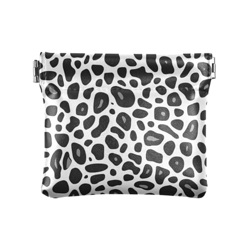 Schwarze und weiße Leopardenhaut-Textur, kleine Geldbörse aus Leder, praktische Make-up-Tasche, Wechselgeldbörse für Frauen von aidingzhi