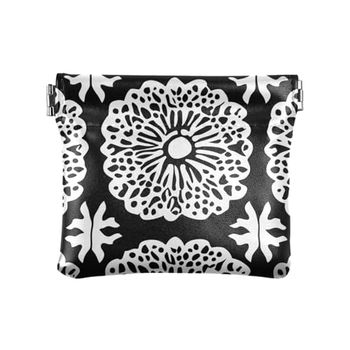 Simple Boho Bloom Damen Leder Münzgeldbörsen Beutel Niedlich Mini Kartenhalter Geldbörse für Männer Frauen Reisen von aidingzhi