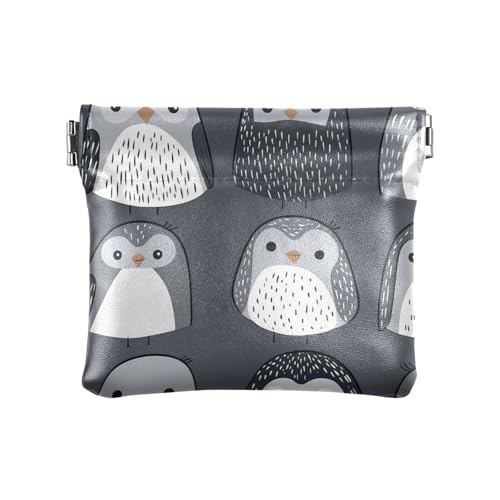 Simple Gray Birds Damen-Geldbörse aus Leder, klein, ausgefallene Mini-Make-up-Tasche für Mädchen, Damen Handtasche von aidingzhi