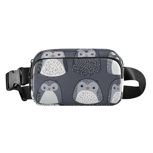 Simple Gürteltasche mit grauem Vogelmotiv, für Damen und Herren, Mini-Crossbody-Pass-Tasche mit verstellbarem Gurt, für Radfahren, Wandern, Fitnessstudio von aidingzhi