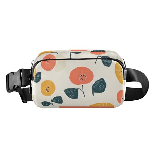 Simple Retro Blooms Circle Stilvolle Gürteltasche für Männer und Frauen, wasserabweisend, Umhängetasche mit verstellbarem Riemen für Workout, Laufen, Wandern von aidingzhi