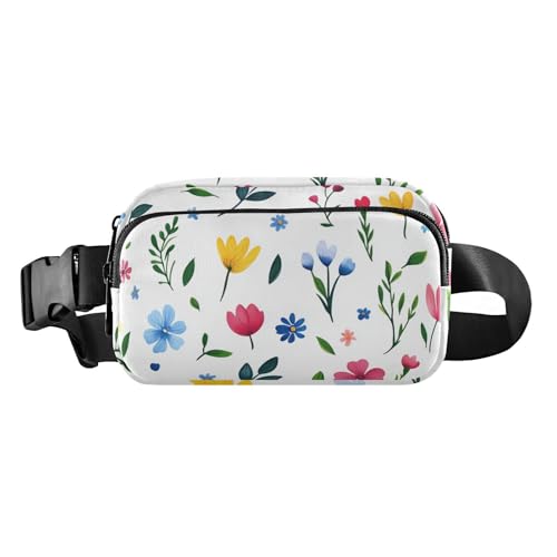 Simple Spring Fresh Floral Stilvolle Gürteltasche für Herren und Damen, wasserdichte Schultertasche, Reisezubehör mit verstellbarem Riemen für Shopping, Sport, Arbeit von aidingzhi