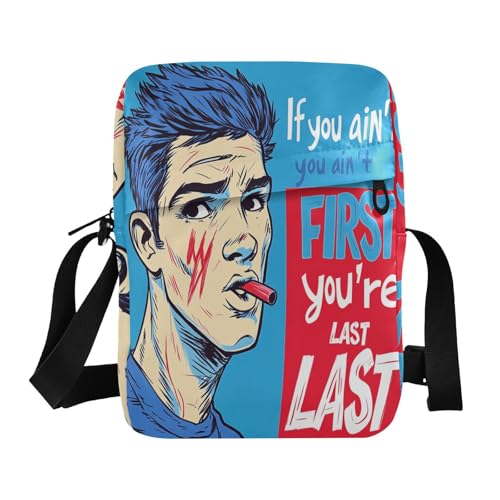 Sportliche Umhängetasche für Damen, Umhängetasche, verstellbarer Riemen, für Arbeit, Business, Blau / Rot von aidingzhi