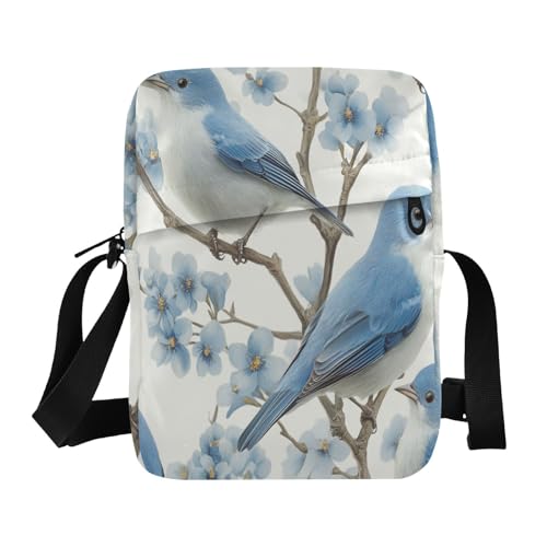 Spring Cute Blue Bird Messenger Bag Umhängetasche Herren Damen Crossbody Geldbörsen Verstellbarer Riemen für Outdoor Alltag Outdoor Alltag von aidingzhi