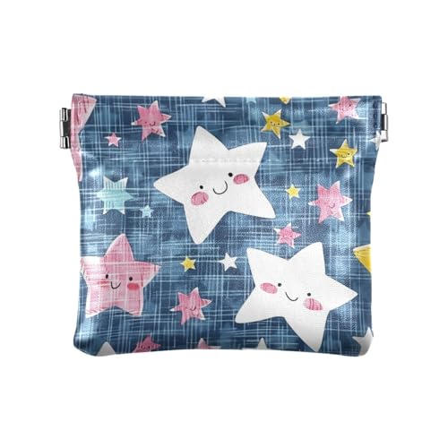 Star Of Good Dreams Kleines Leder Münzgeldbörse Wasserdicht Mini Kartenhalter Geldbörse für Männer Frauen Reisen von aidingzhi