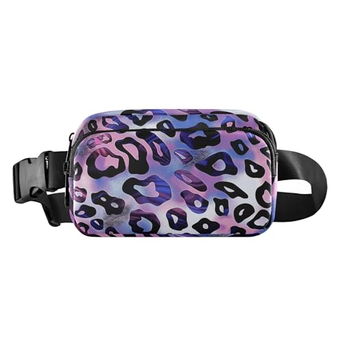 Stilvolle Bauchtasche mit Leopardenmuster für Damen, Herren, Teenager, kleine Crossbody-Gürteltasche mit verstellbarem Riemen für Workout, Laufen, Wandern von aidingzhi