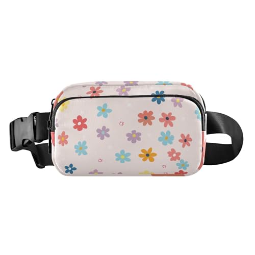 Stilvolle Gürteltasche mit Blumenmotiv für Damen, Herren, Teenager, Mini-Gürteltasche mit verstellbarem Riemen für Workout, Laufen, Wandern von aidingzhi