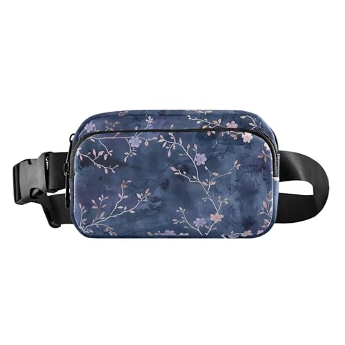 Stilvolle Gürteltasche mit Blumenmuster für Herren und Damen, Mini-Schlinge, Brusttasche mit verstellbarem Riemen für Reisen, Einkaufen, Laufen von aidingzhi