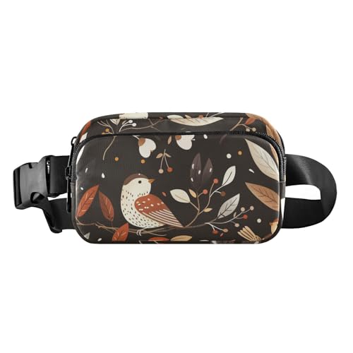 Stilvolle Gürteltasche mit Vögeln für Damen und Herren, wasserdichte Bauchtasche mit verstellbarem Gurt für Reisen, Laufen, Wandern von aidingzhi