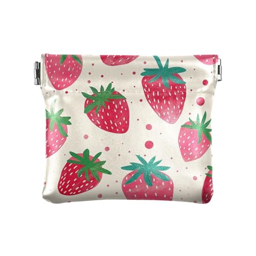 Strawberry Damen-Geldbörse aus Leder, Münzgeldbörse, ausgefallener Schmuck-Organizer für Frauen von aidingzhi