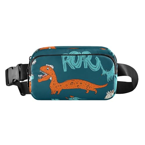 Süße Umhängetasche mit Dinosaurier-Motiv, modisch, für Damen und Herren, kleine Laufgürteltasche mit verstellbarem Riemen für Reisen, Einkaufen, Laufen von aidingzhi
