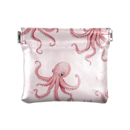 Süßes großes Tiermeer Pfirsich Damen Leder Münzgeldbörsen Beutel Tragbare Kosmetiktasche für Frauen Jungen Mädchen von aidingzhi