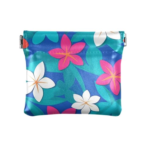 Summer Fresh Vivid Flowers Damen Kleine Leder Münzgeldbörse Wasserdicht Kartenetuis Geld Organizer für Männer Frauen Reisen von aidingzhi