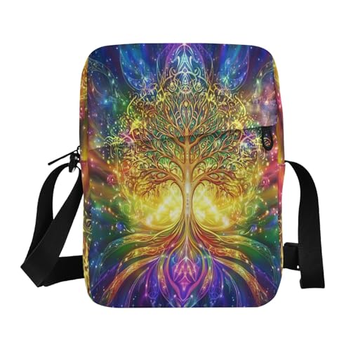 The Tree Bunte Kuriertasche, niedliche Herren-Umhängetasche, klein, lässig, Umhängetasche, verstellbarer Riemen, für Geschäftsreisen von aidingzhi