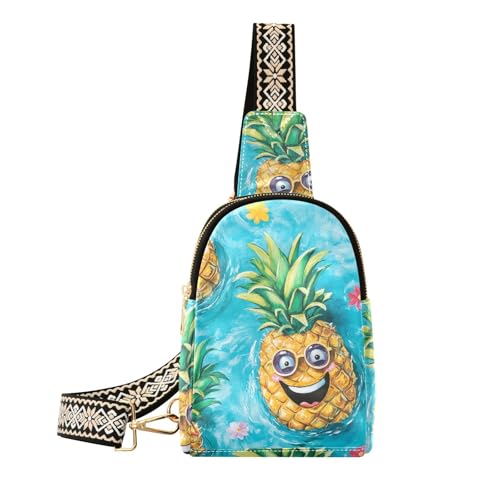 Trendige, lustige Ananas-Tasche für Damen, leichte Bauchtaschen für Damen für Reisen von aidingzhi