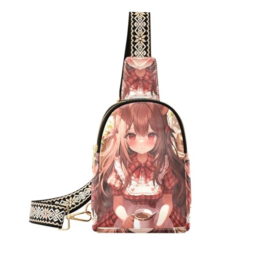 Trendige Beauty Anime Girl Crossbody Tasche Herren Mode Bauchtaschen Brusttasche für Tagesrucksack von aidingzhi