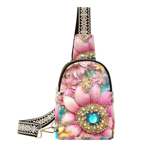 Trendige Sonnenblumen-Schmuck-Gürteltasche mit glitzernder schwarzer Gürteltasche, Diebstahlschutz für Damen zum Wandern von aidingzhi