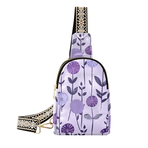 Trendige Süßigkeiten-Blumen-Design, violett und lila, wasserdichte Umhängetasche für Damen für Reisen von aidingzhi