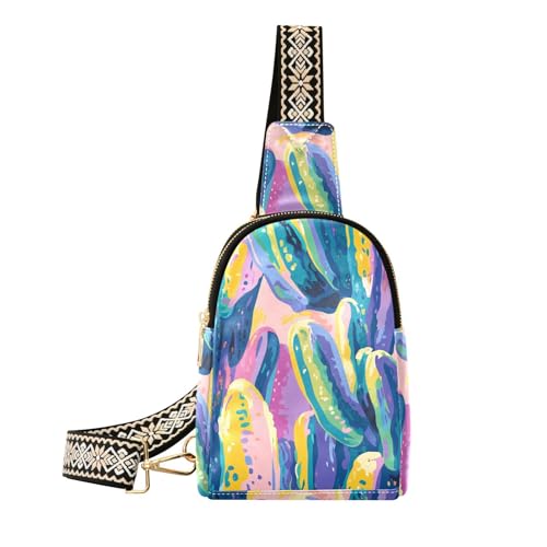 Trendige abstrakte bunte Kaktus-Bauchtasche für Herren, leichte Reisetasche für Damen als Tagesrucksack Trendige abstrakte bunte Kaktus-Bauchtasche für Herren, leichte Reisetasche für Damen als Tagesrucksack von aidingzhi